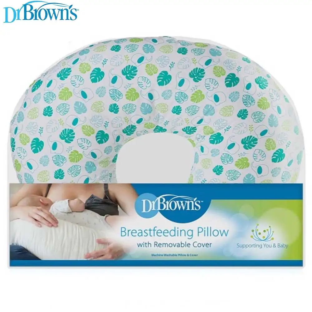 DR BROWNS Breastfeeding Pillow with Cover Piece of 1 Green