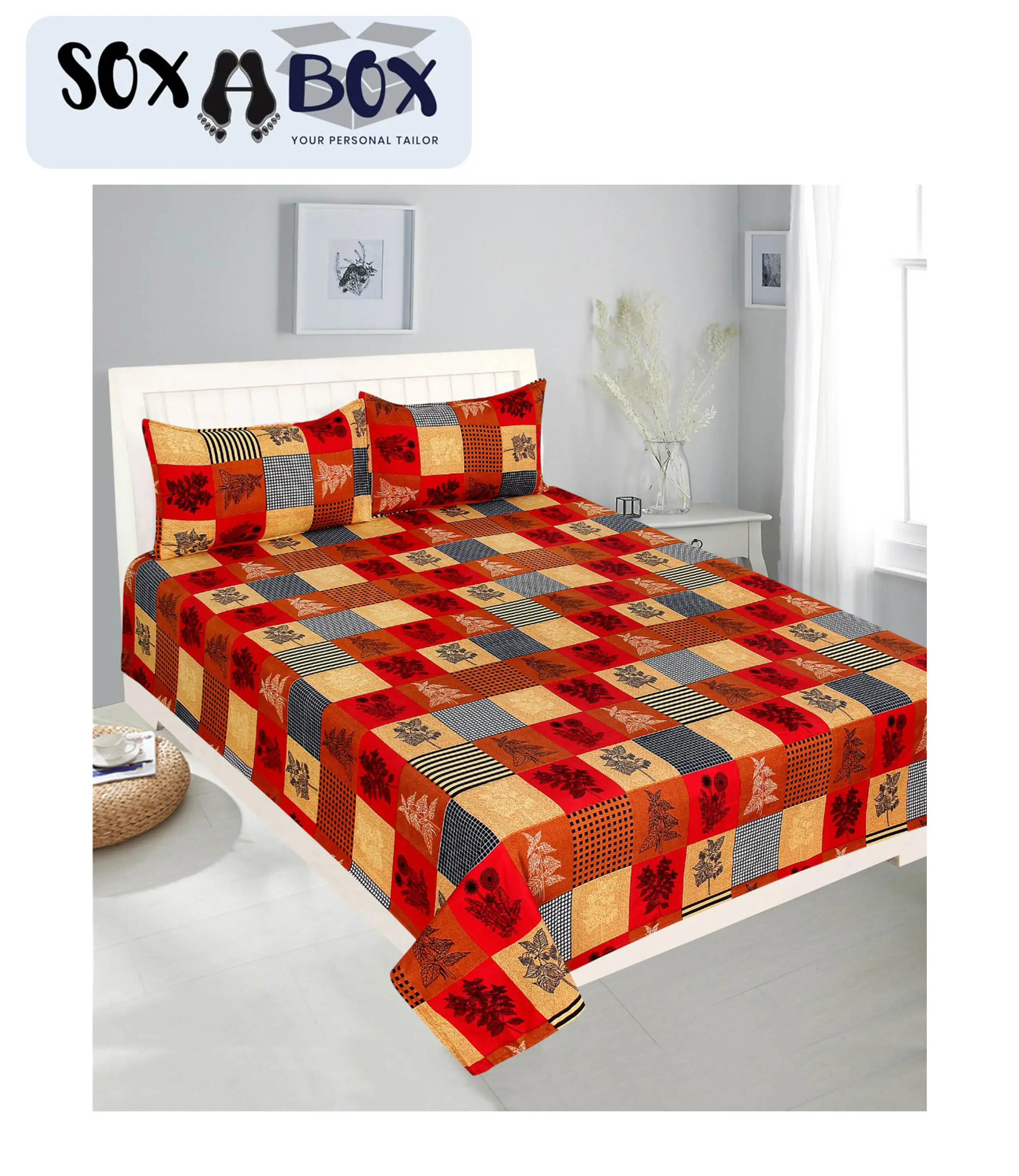 Soxabox King Size Double Bed-sheet with Pillow cover Set (BS-1) in Nepal -  Buy Bedsheets at Best Price at 