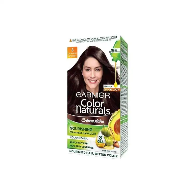 Garnier Color Naturals, Shade 3, Darkest Brown in Nepal - Buy Hair Dye And  Other Accesories at Best Price at 